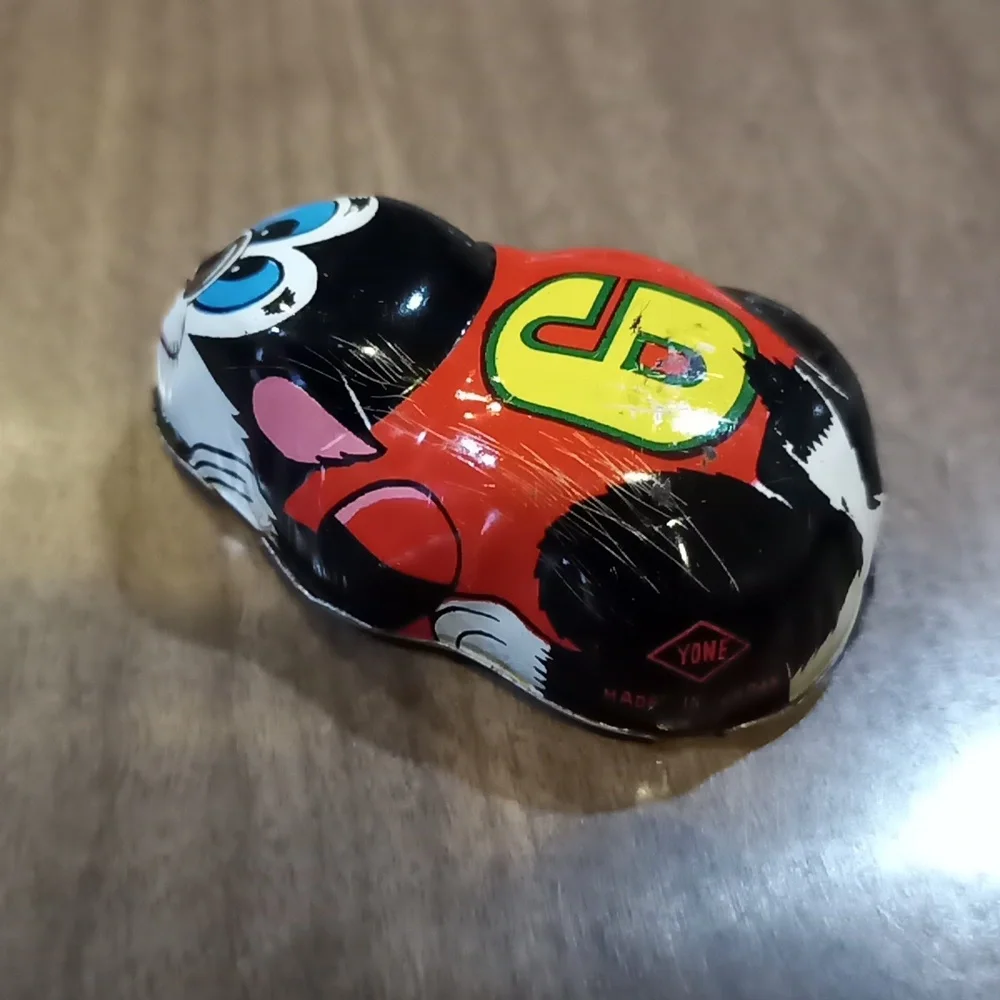 Vintage Yone Yonezawa Japan Tin Friction Toy Cat Animal Car Toy af-50